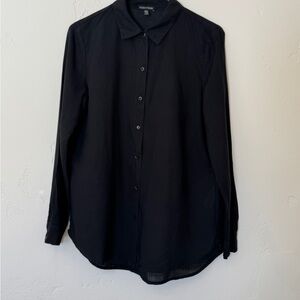 Eileen Fisher Black Button-Up Shirt Size XS